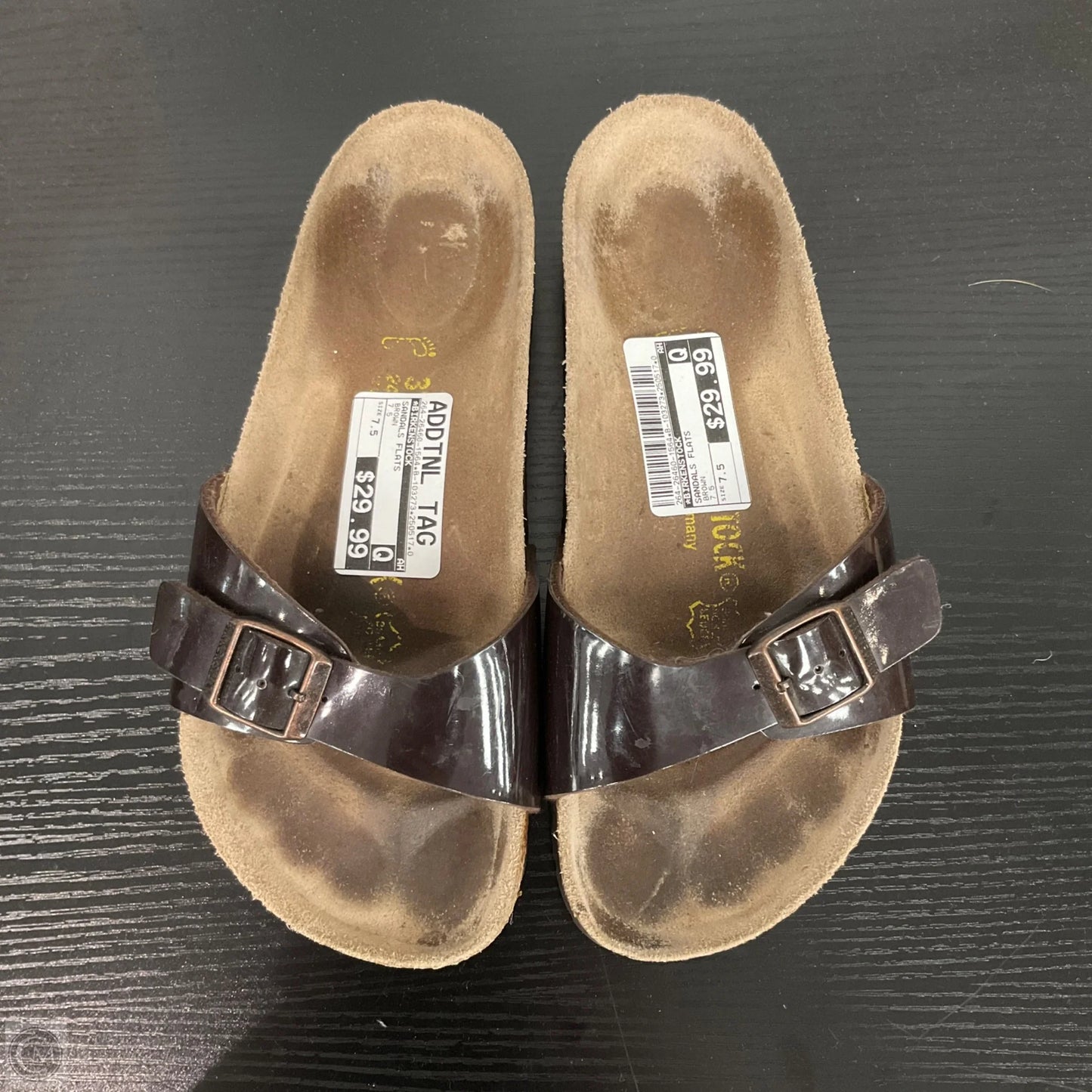 Sandals Flats By Birkenstock In Brown, Size: 7.5