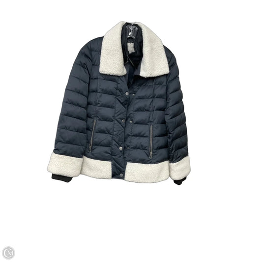 Coat Faux Fur & Sherpa By Lucky Brand In Navy, Size: L