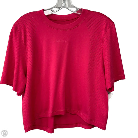 Athletic Top Short Sleeve By Lululemon In Red, Size: M