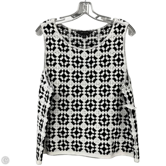 Top Sleeveless By Ann Taylor In Black & White, Size: Xxl