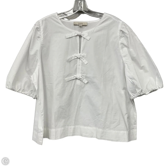 Top Short Sleeve By Loft In White, Size: Xl