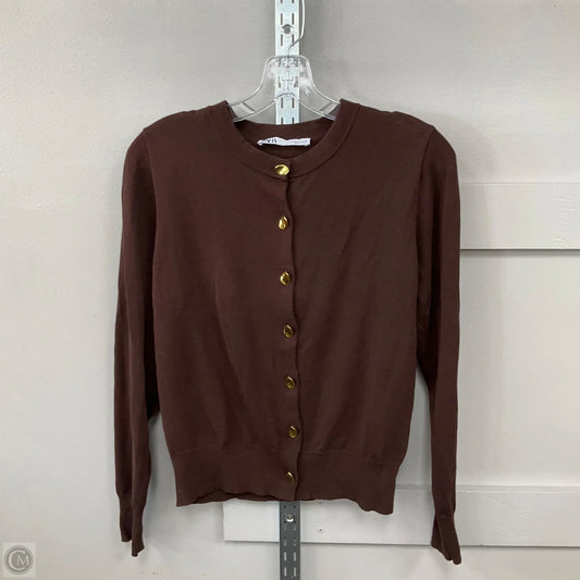 Top Long Sleeve By Zara In Brown, Size: S