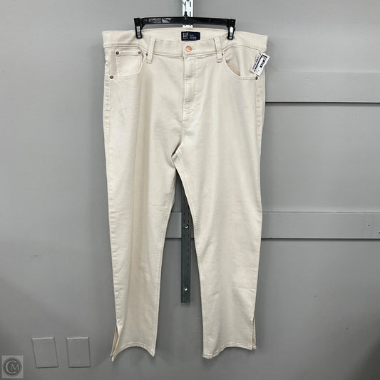 Jeans Straight By Gap In Cream Denim, Size: 18