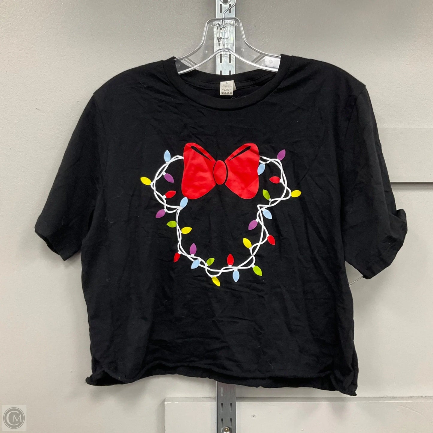 Top Short Sleeve By Cmf In Black, Size: L