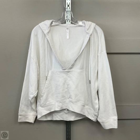 Athletic Top Long Sleeve Hoodie By Fabletics In White, Size: S