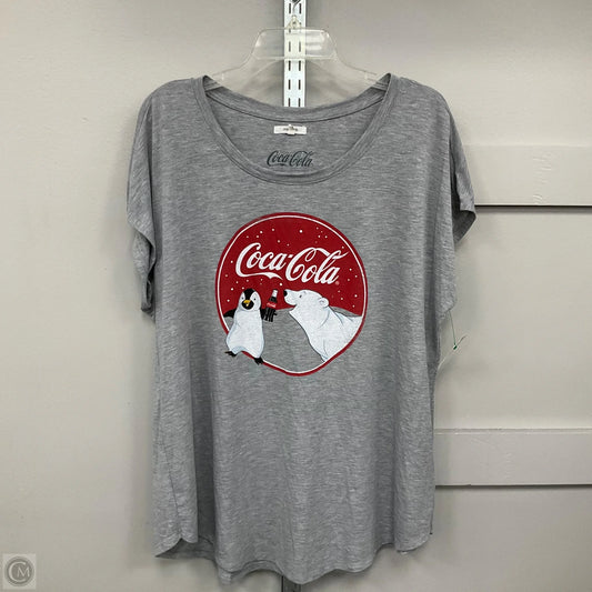 Top Short Sleeve By Maurices In Grey, Size: 1x
