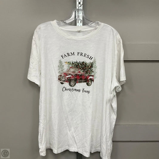 Top Short Sleeve By Maurices In White, Size: 1x