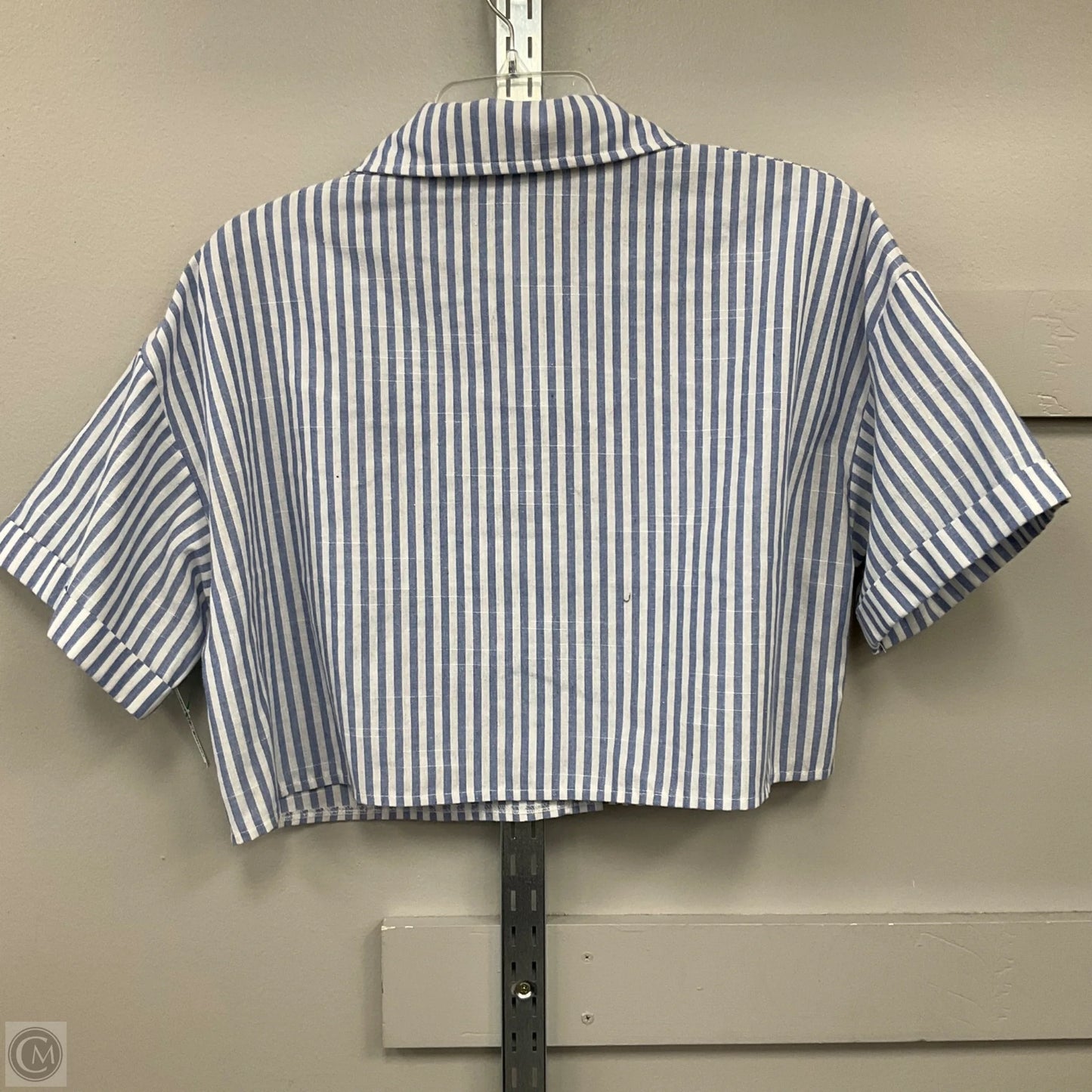 Top Short Sleeve By Shein In Striped Pattern, Size: L