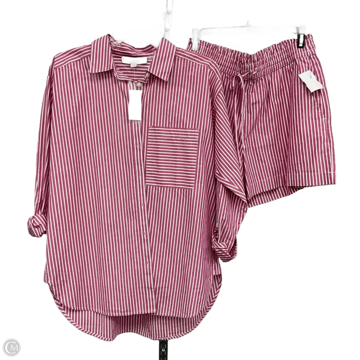 Top 2pc Long Sleeve By Loft In Striped Pattern, Size: S