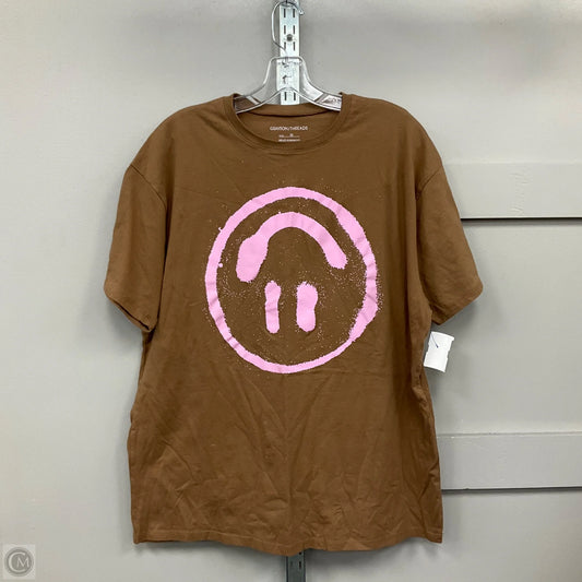 Top Short Sleeve By Grayson Threads In Brown, Size: M