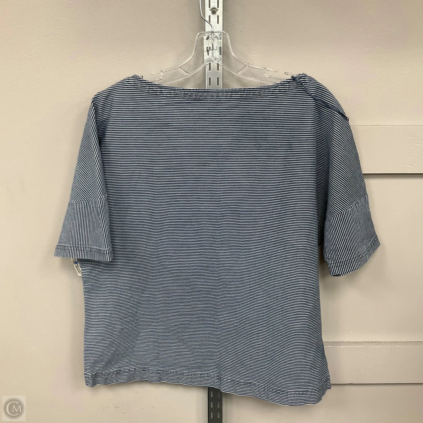 Top Short Sleeve By Zara Basic In Striped Pattern, Size: M