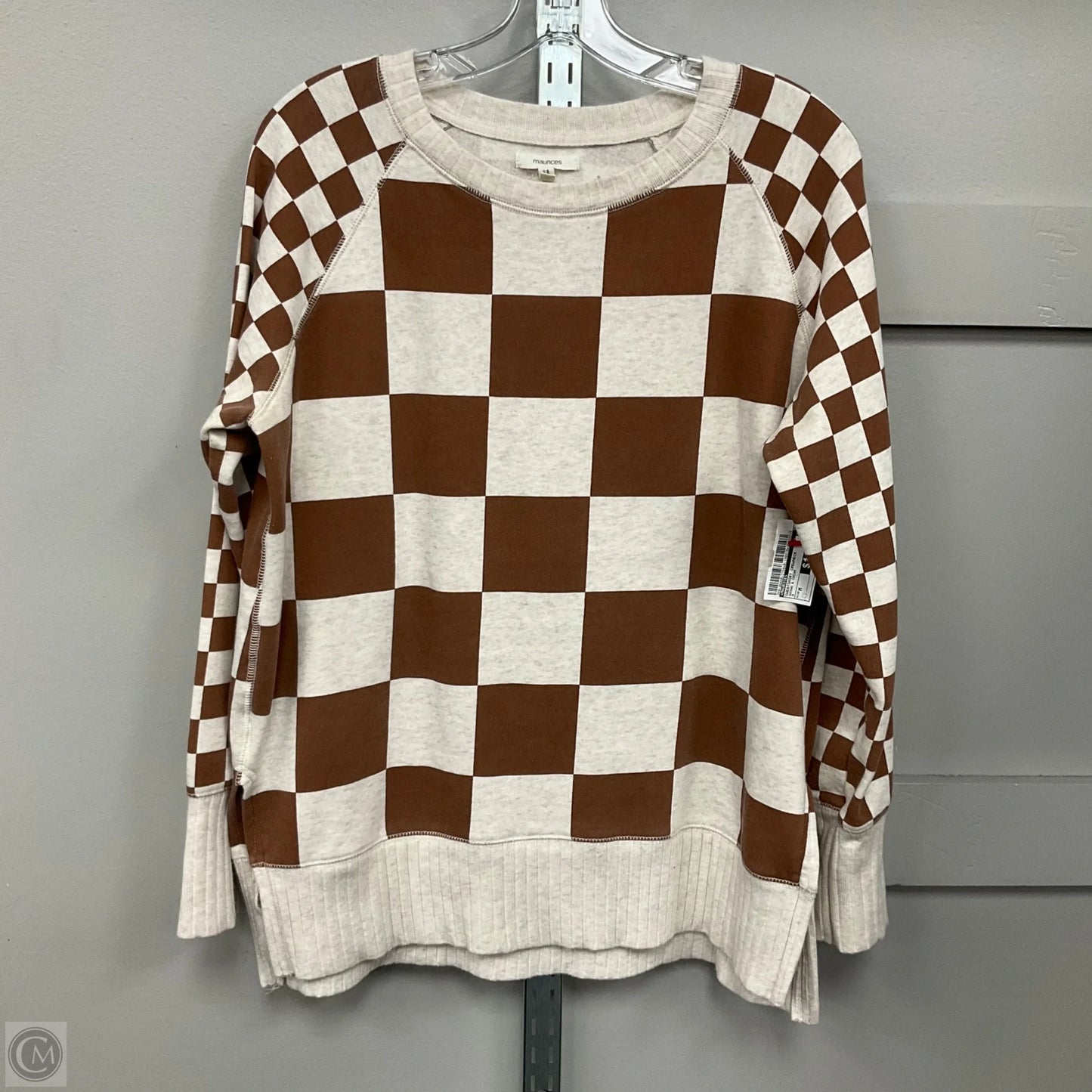Sweatshirt Crewneck By Maurices In Brown & Cream, Size: M
