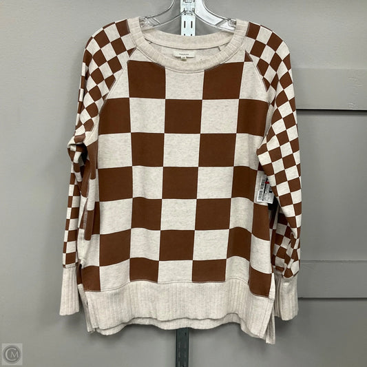 Sweatshirt Crewneck By Maurices In Brown & Cream, Size: M