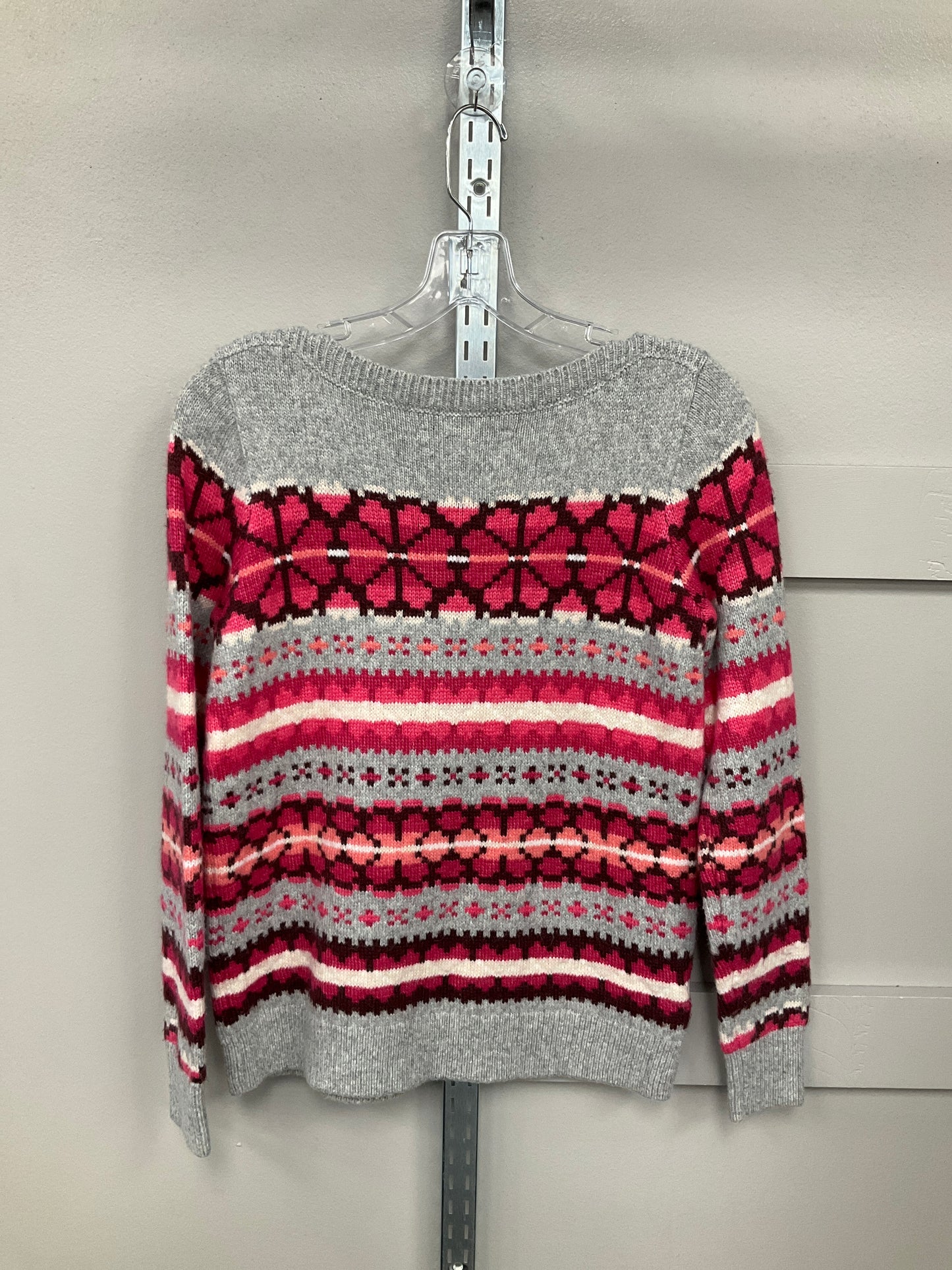 Sweater By Loft In Grey & Pink, Size: M