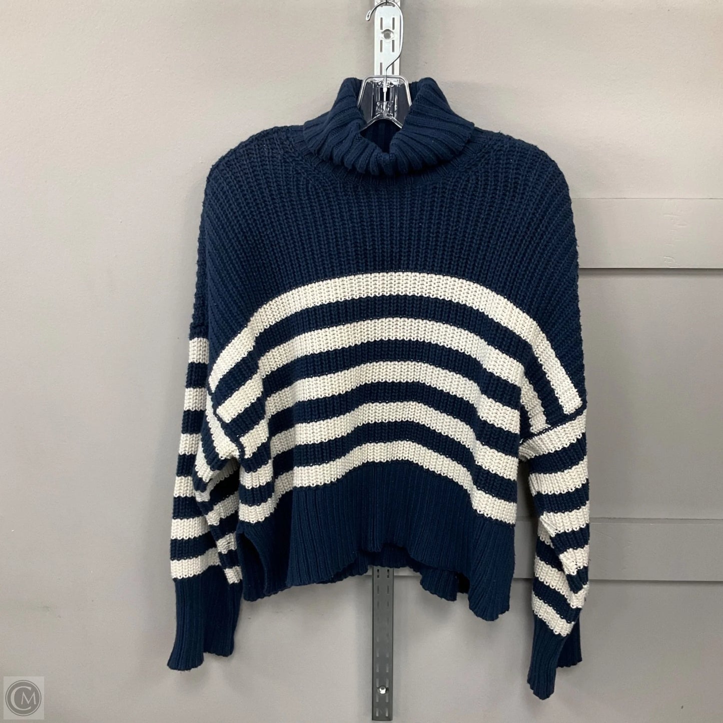 Sweater By Madewell In Blue & White, Size: Xl