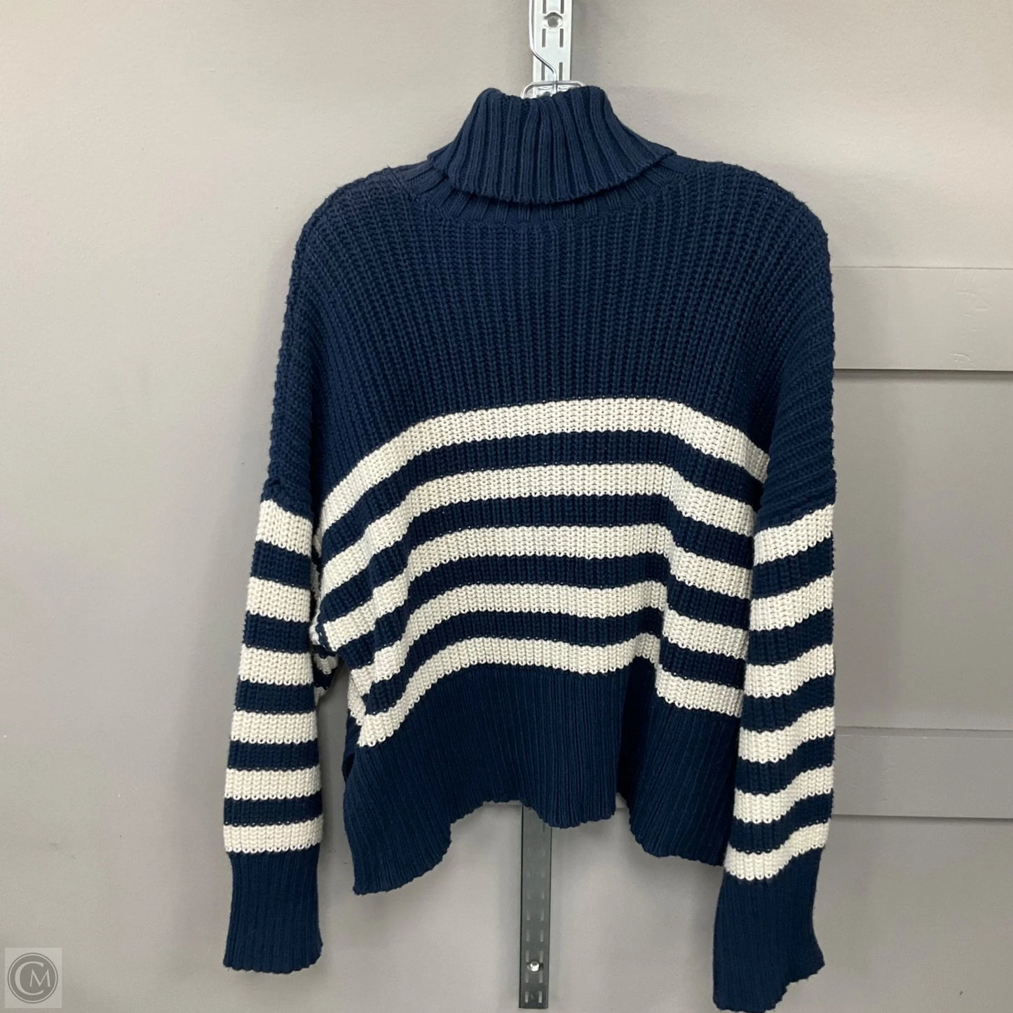Sweater By Madewell In Blue & White, Size: Xl