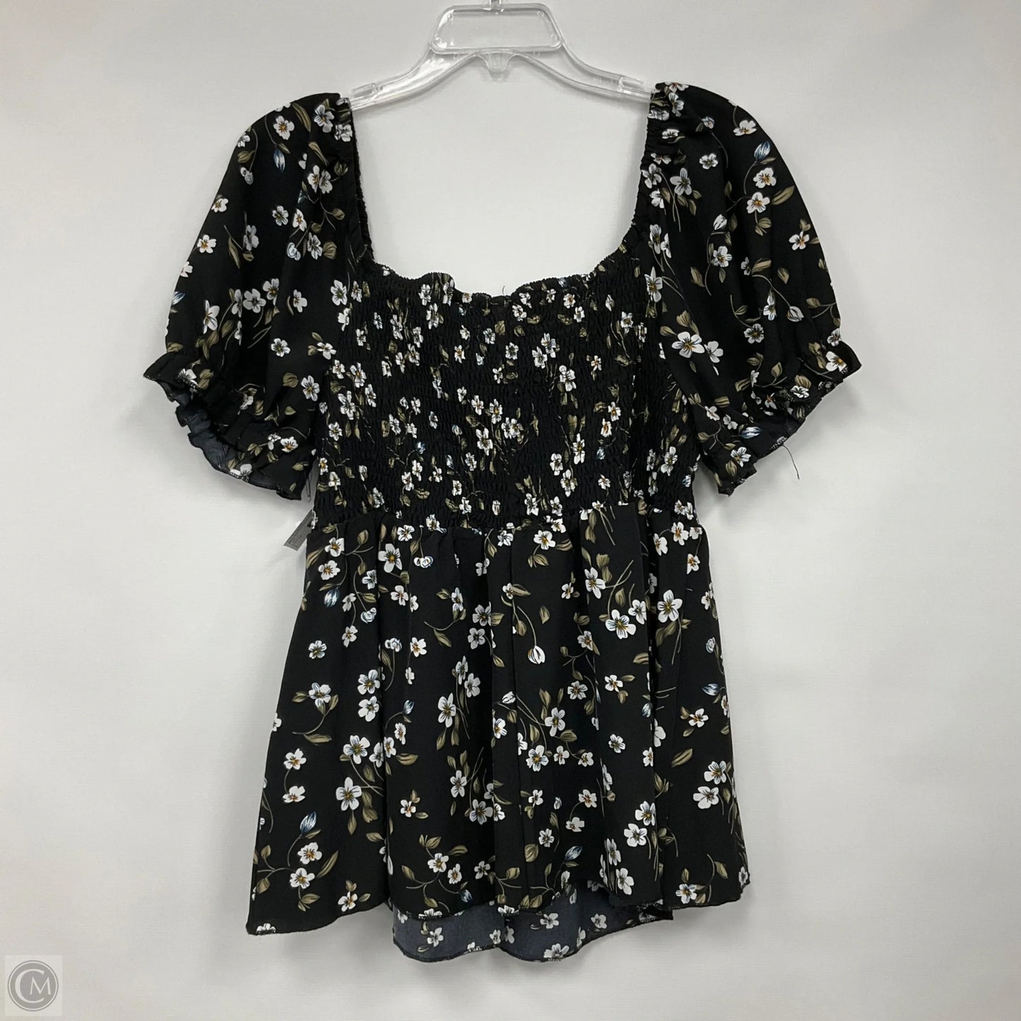 Top Short Sleeve By Shein In Black, Size: 1x
