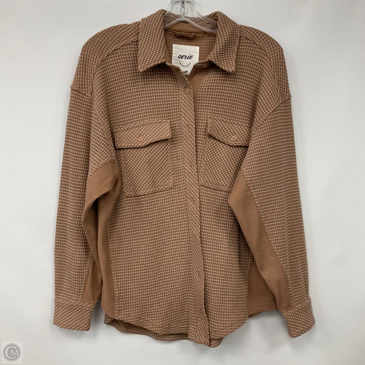 Jacket Shirt By Aerie In Brown, Size: Xs