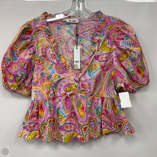 Top Short Sleeve By Day + Moon In Multi-colored, Size: L