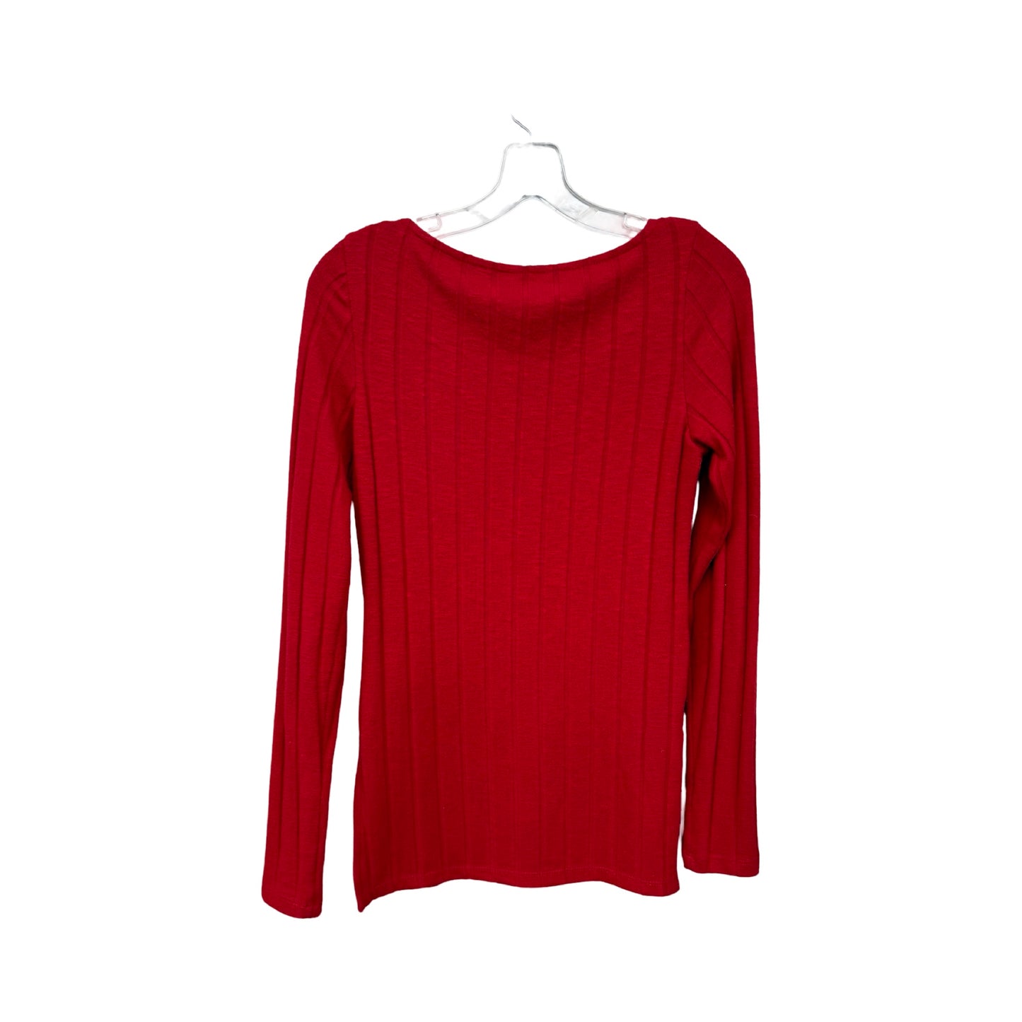 Top Long Sleeve By Anthropologie In Red, Size: S