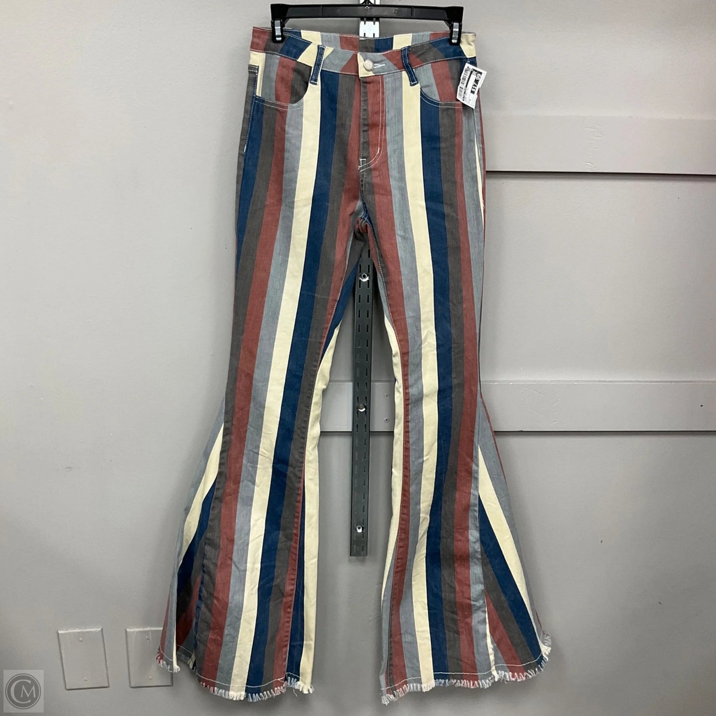 Jeans Flared By Altard State In Multi-colored Striped Pattern, Size: M