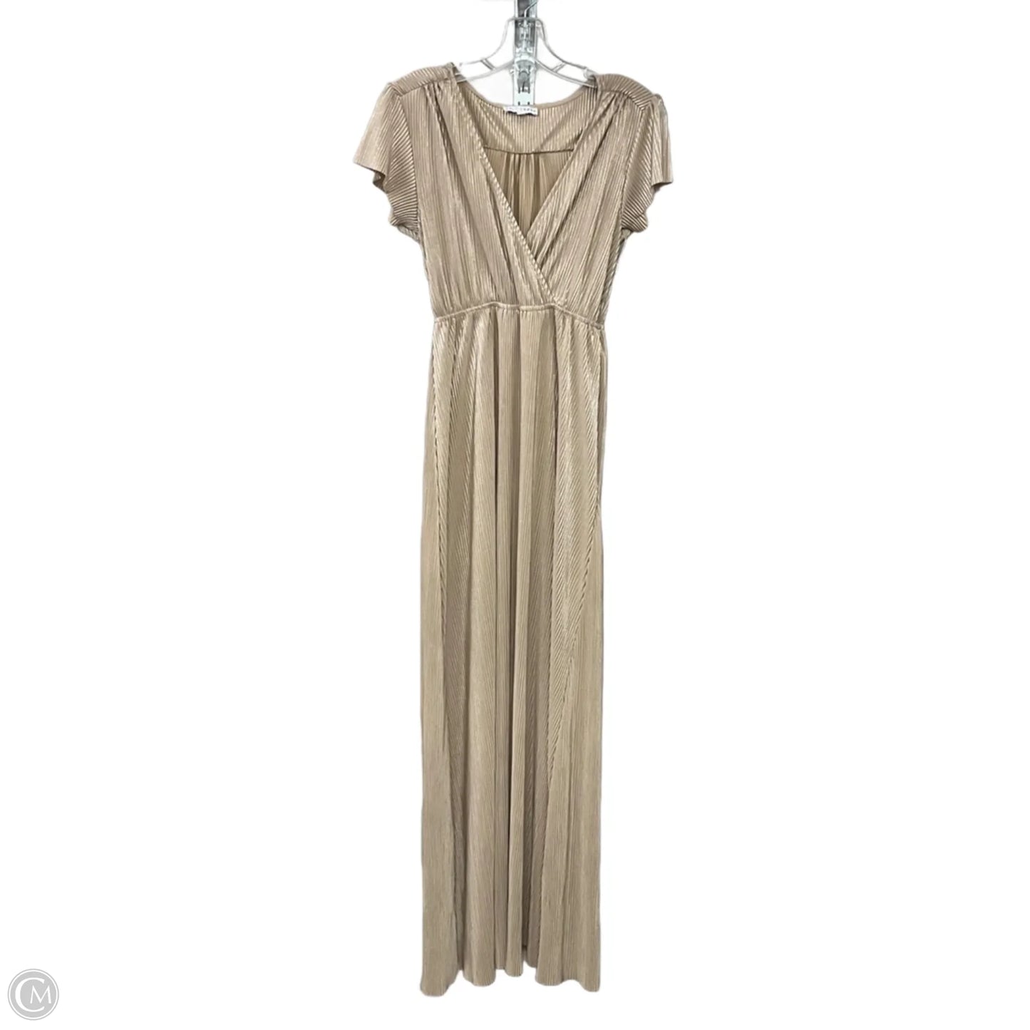 Dress Party Long By Clothes Mentor In Tan, Size: S