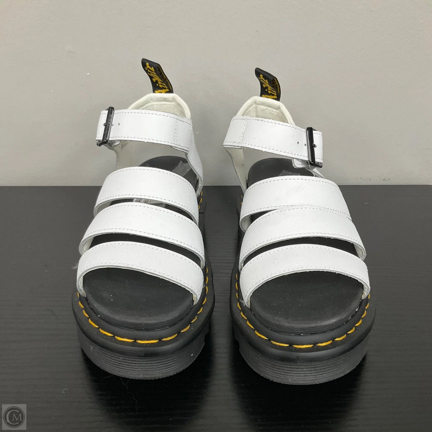Sandals Flats By Dr Martens In Black & White, Size: 6