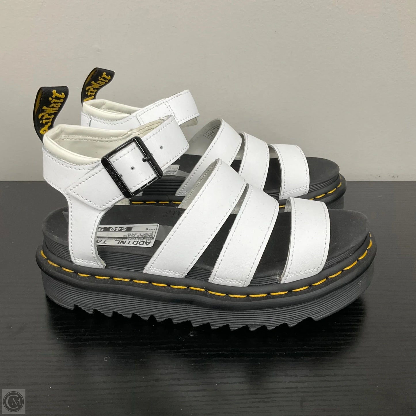 Sandals Flats By Dr Martens In Black & White, Size: 6