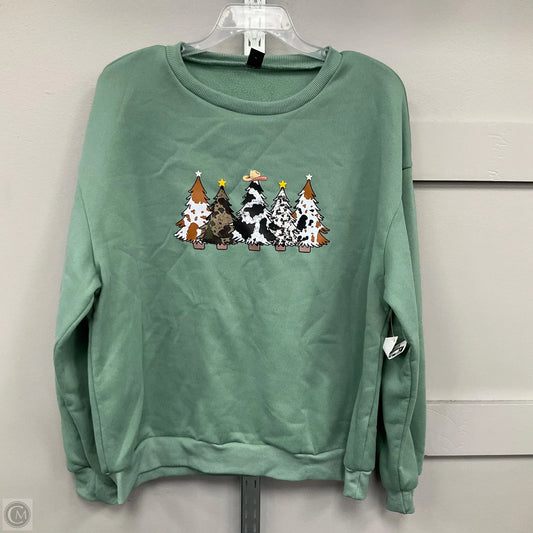 Sweatshirt Crewneck By Shein In Green, Size: Xl