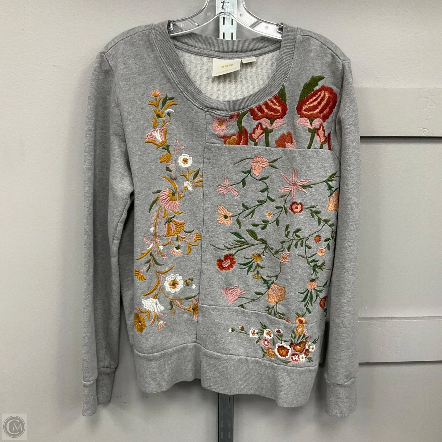 Sweater Short Sleeve By Maeve In Grey, Size: L