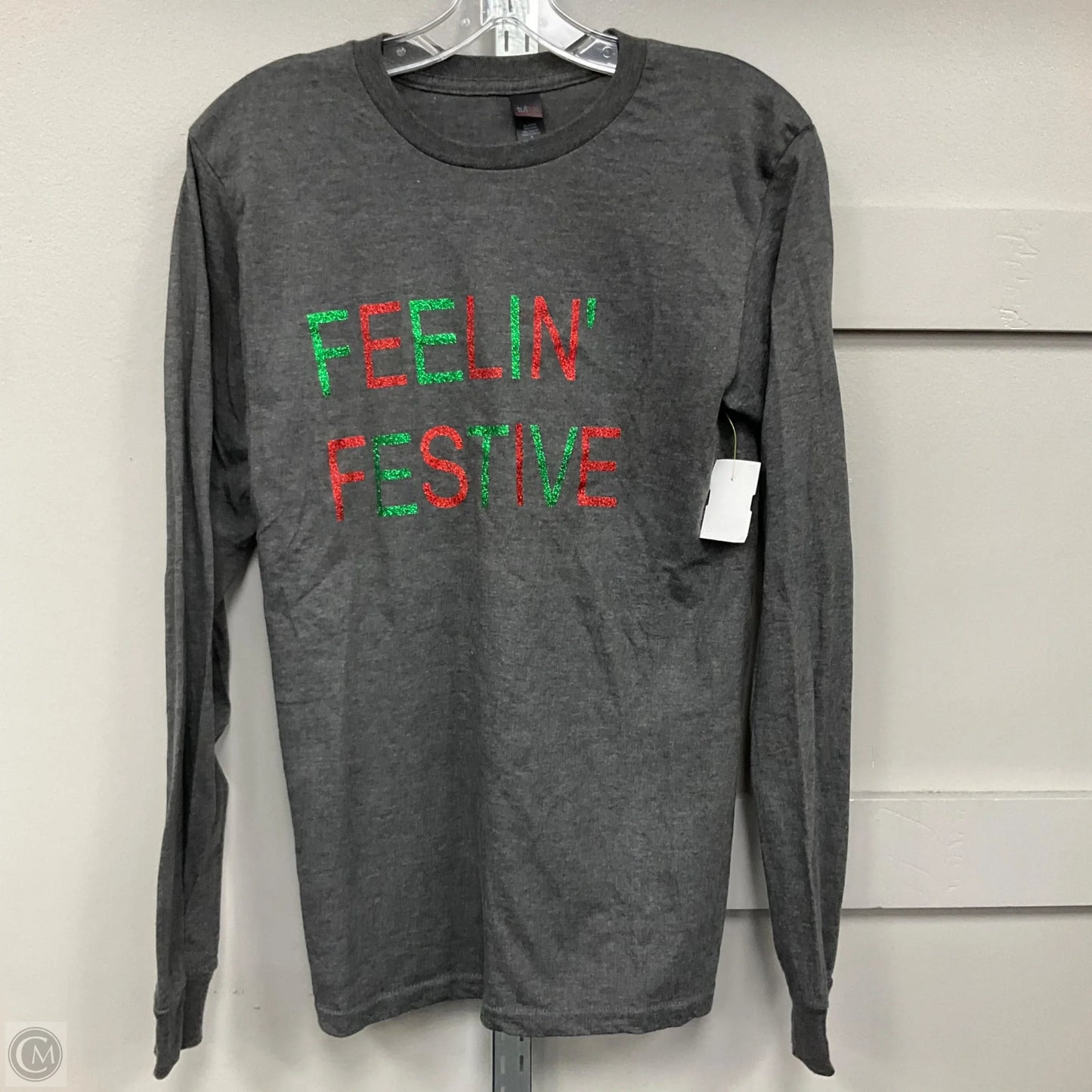 Top Long Sleeve Basic By Tultex In Grey, Size: S