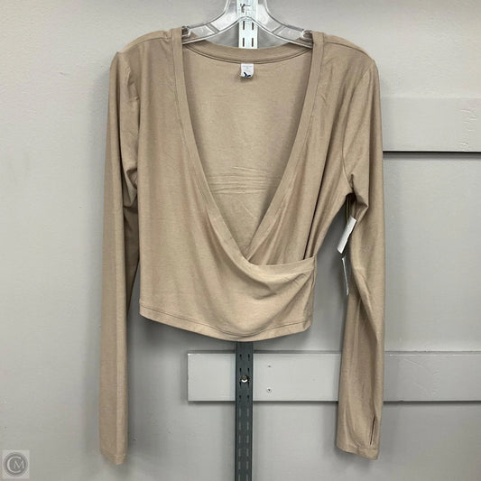 Athletic Top Long Sleeve By Old Navy In Tan, Size: M
