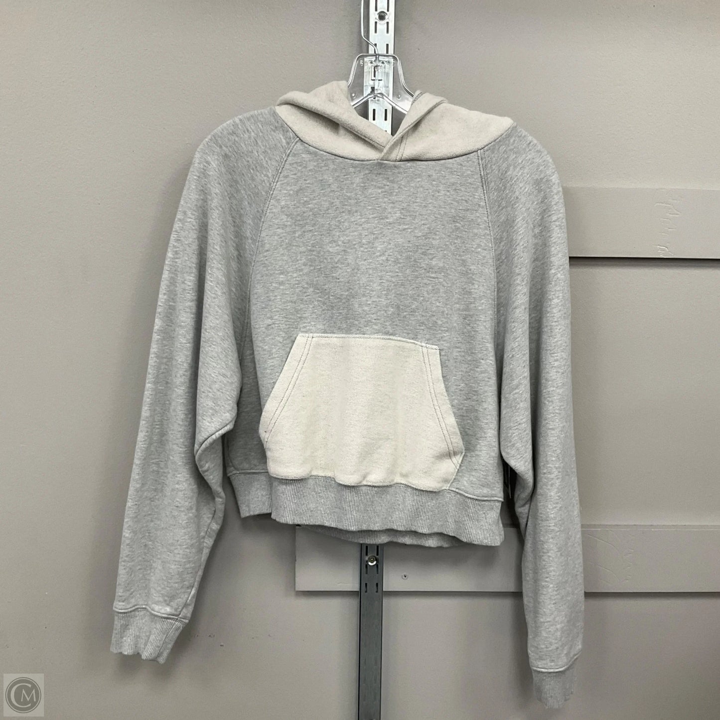 Sweatshirt Hoodie By Aerie In Grey & Tan, Size: S