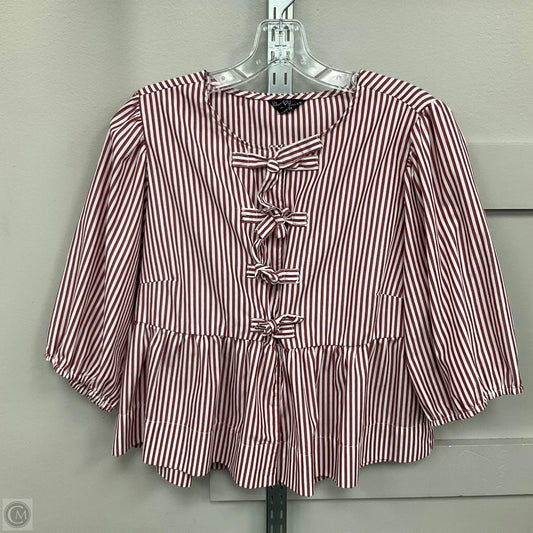 Top 3/4 Sleeve By Velvet Heart In Striped Pattern, Size: L
