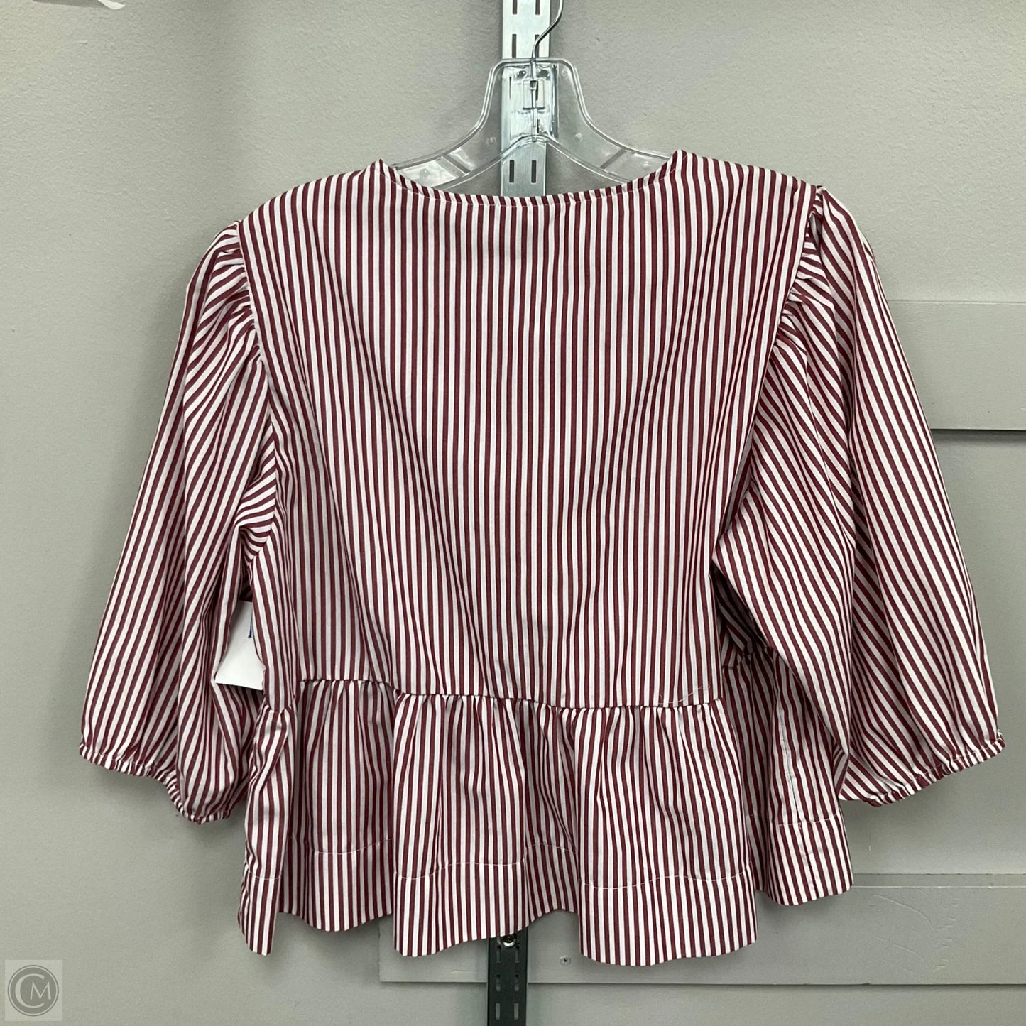 Top 3/4 Sleeve By Velvet Heart In Striped Pattern, Size: L