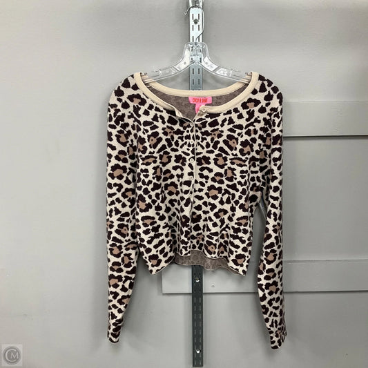 Cardigan By Clothes Mentor In Leopard Print, Size: Xl