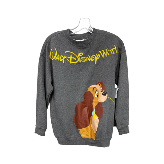 Sweatshirt Crewneck By Disney Store In Grey, Size: Xs