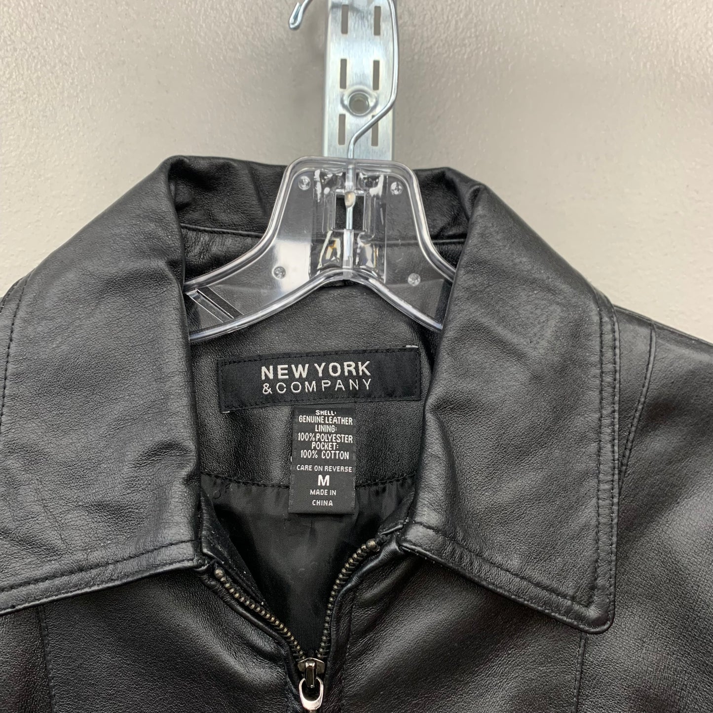 Jacket Leather By New York And Co In Black, Size: M