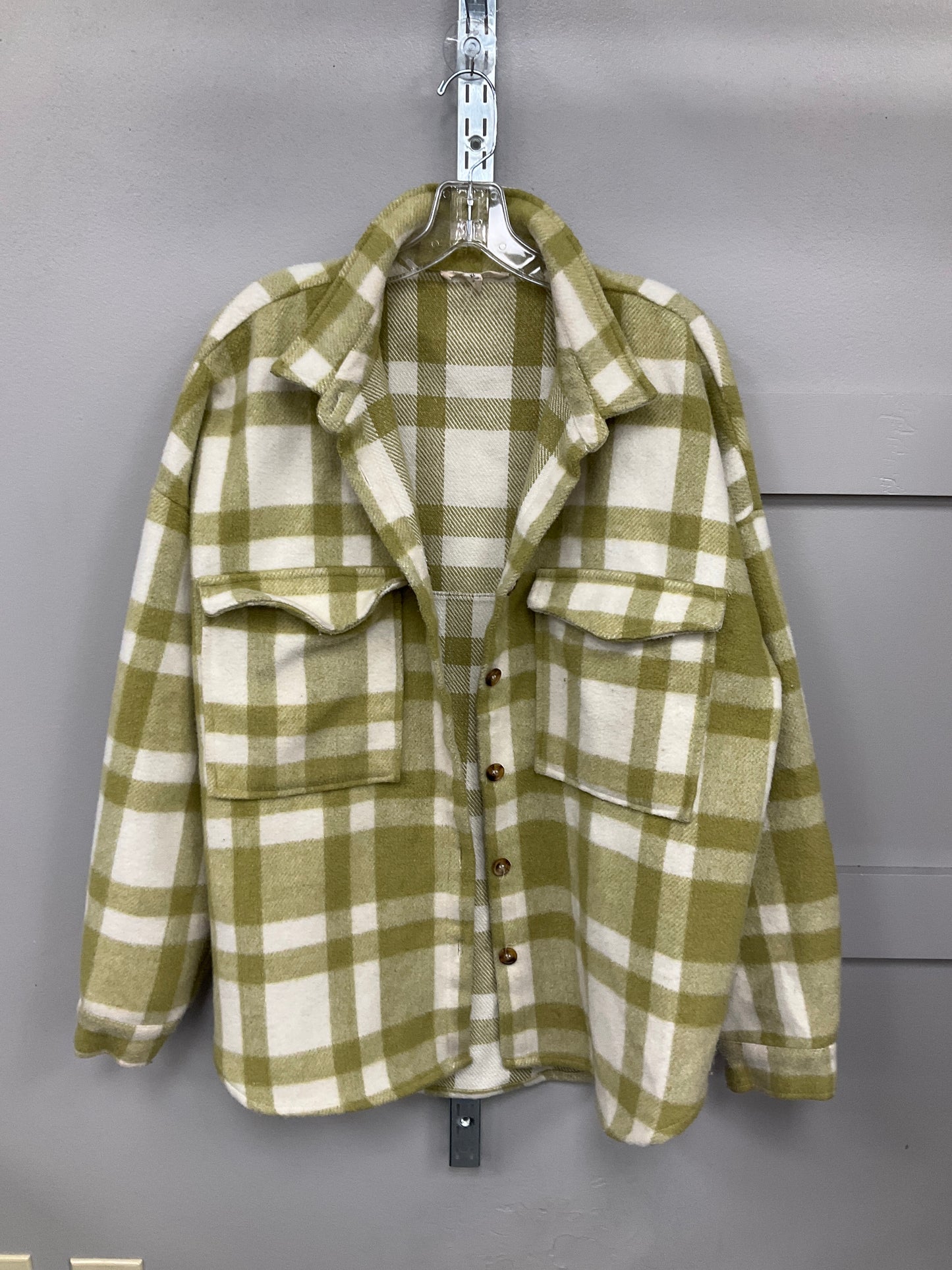 Jacket Shirt By Clothes Mentor In Plaid Pattern, Size: Xl