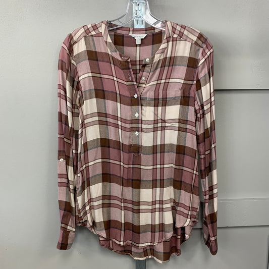 Top Long Sleeve By Lucky Brand In Plaid Pattern, Size: Xs