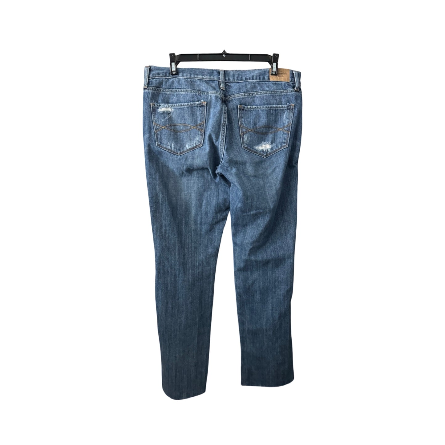 Jeans Straight By Abercrombie And Fitch In Blue Denim, Size: 12