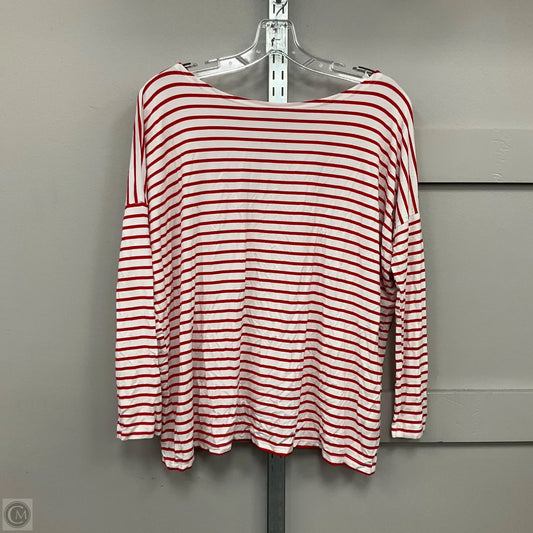 Top Long Sleeve By Piko In Striped Pattern, Size: L
