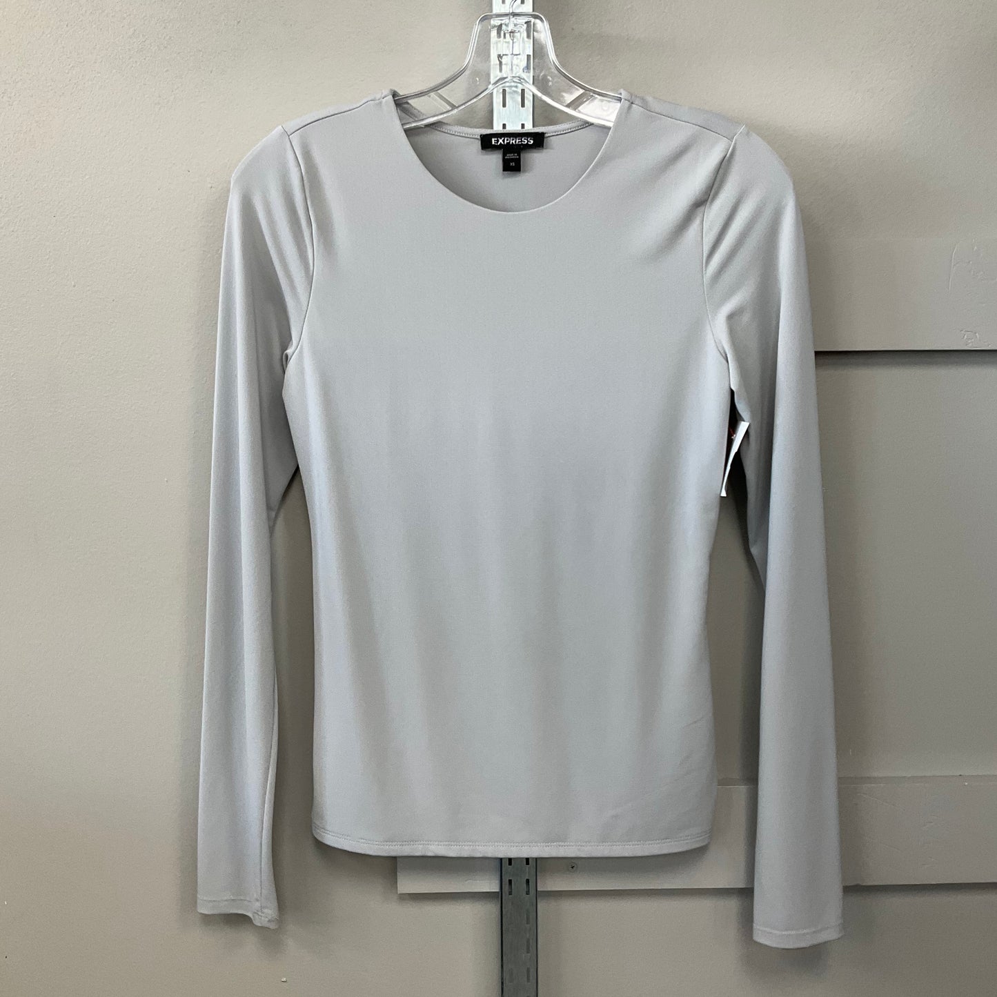 Top Long Sleeve By Express In Grey, Size: Xs