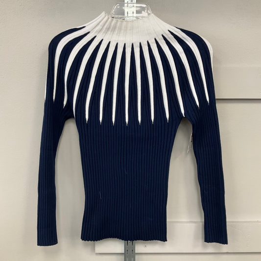 Top Long Sleeve By Venus In Blue & White, Size: S