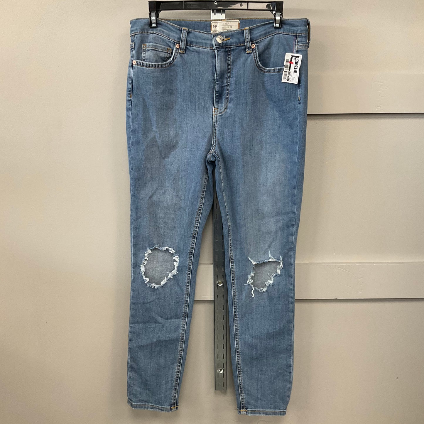 Jeans Skinny By Free People In Blue Denim, Size: 12