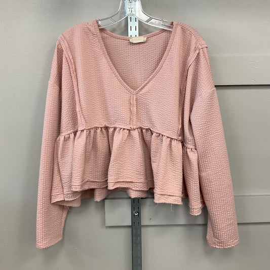 Top Long Sleeve By Altard State In Pink, Size: L