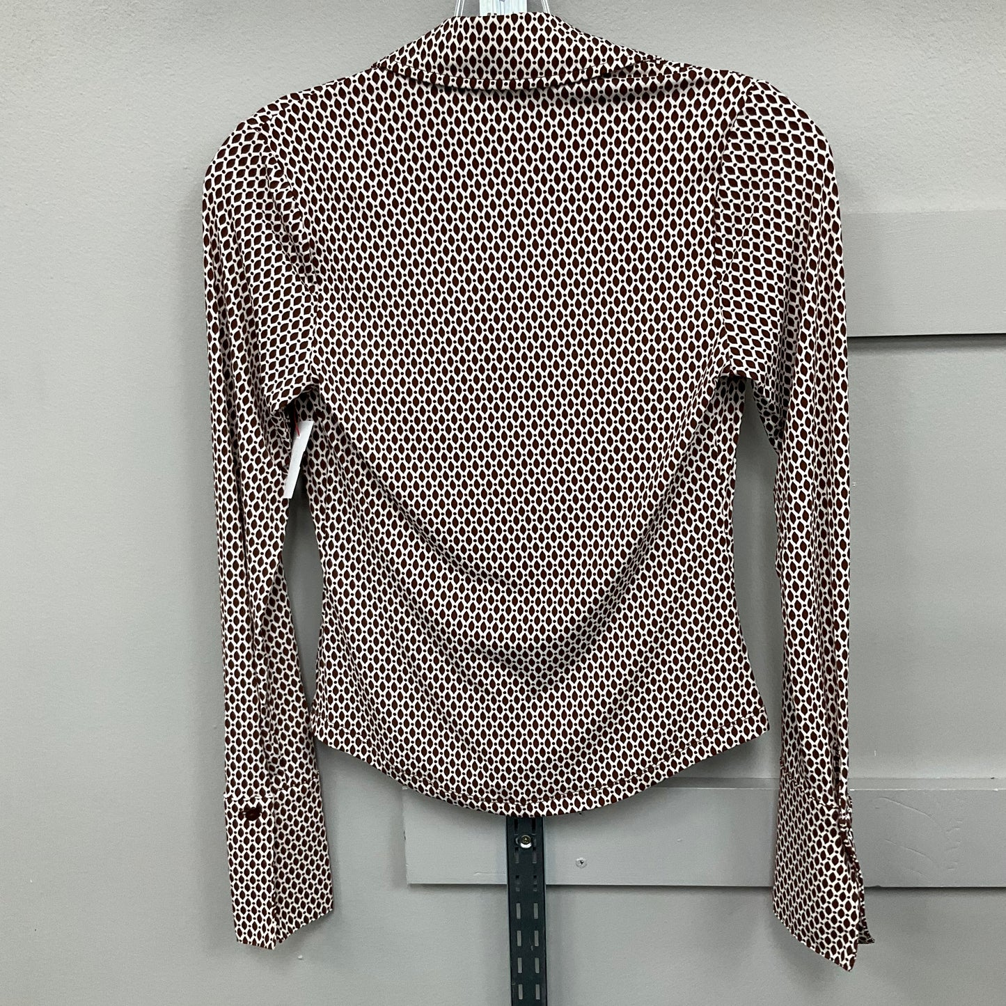 Top Long Sleeve By Abercrombie And Fitch In Brown & Cream, Size: Xs