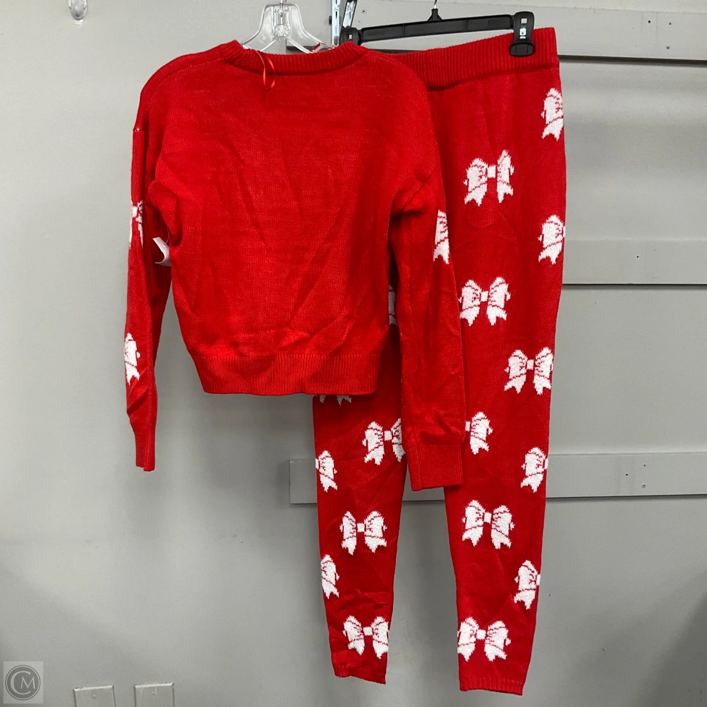 Pants Set 2pc By Poof In Red & White, Size: M