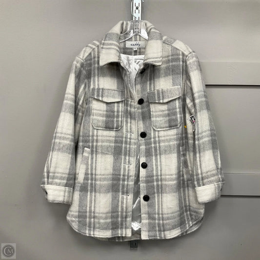 Jacket Shirt By Sebby In Grey & White, Size: S
