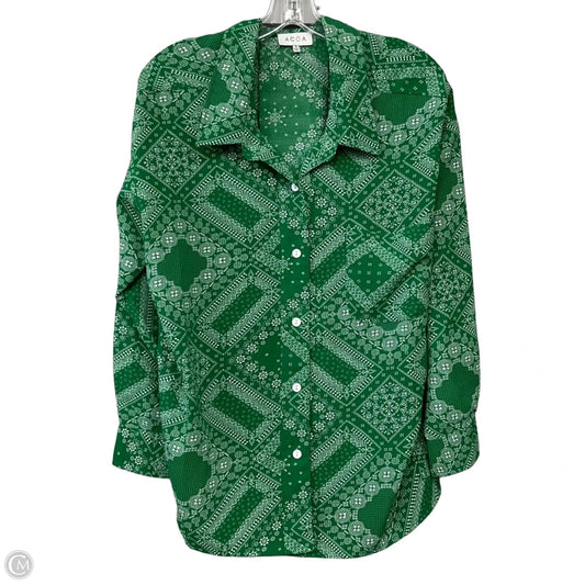 Top Long Sleeve By Acoa In Green, Size: S